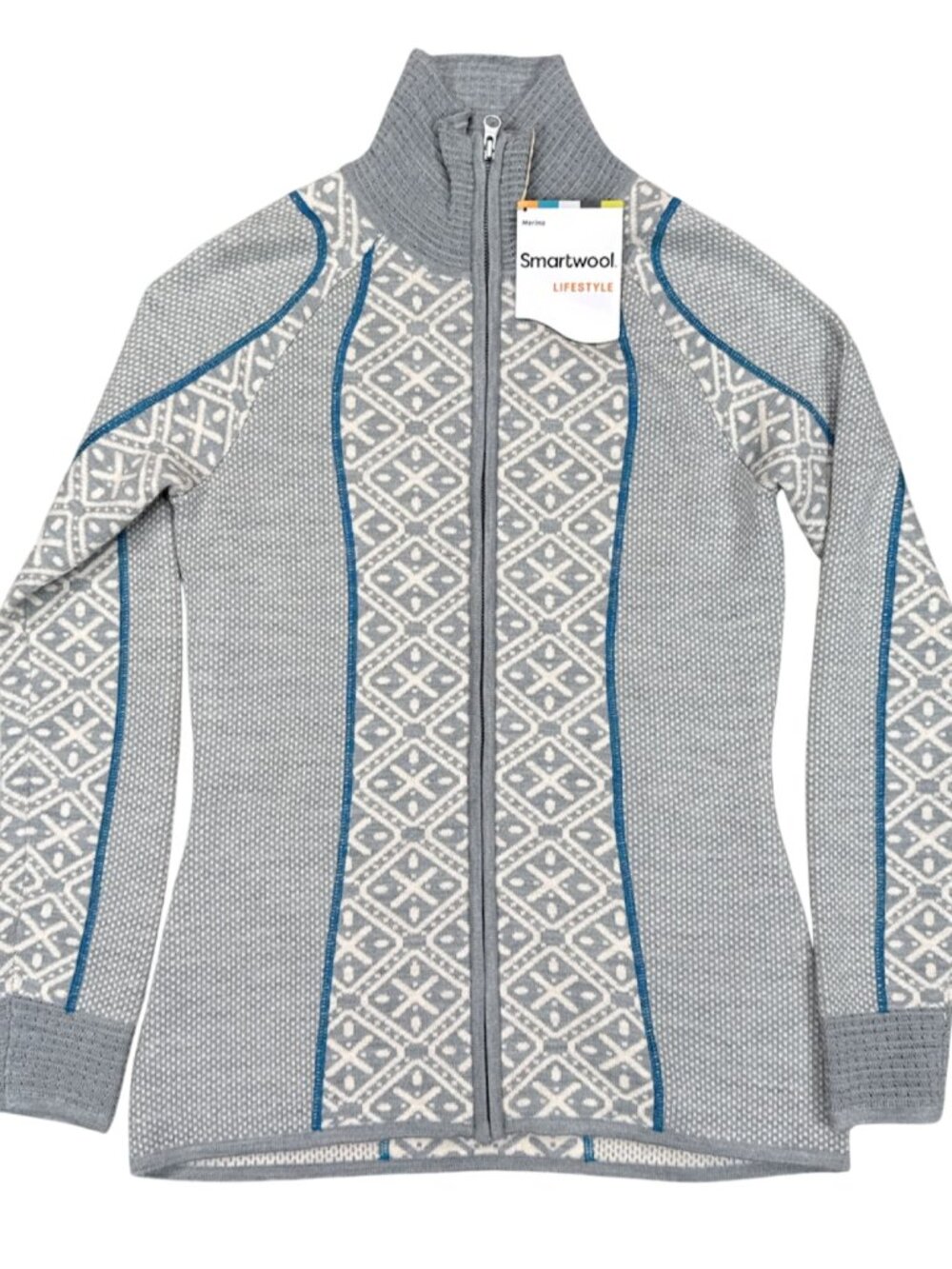 Smartwool Dacono Full Zip Sweater Women's Small Natural Heather NWT